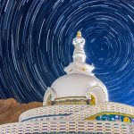 Star Trails at Shanti Stupa in Leh