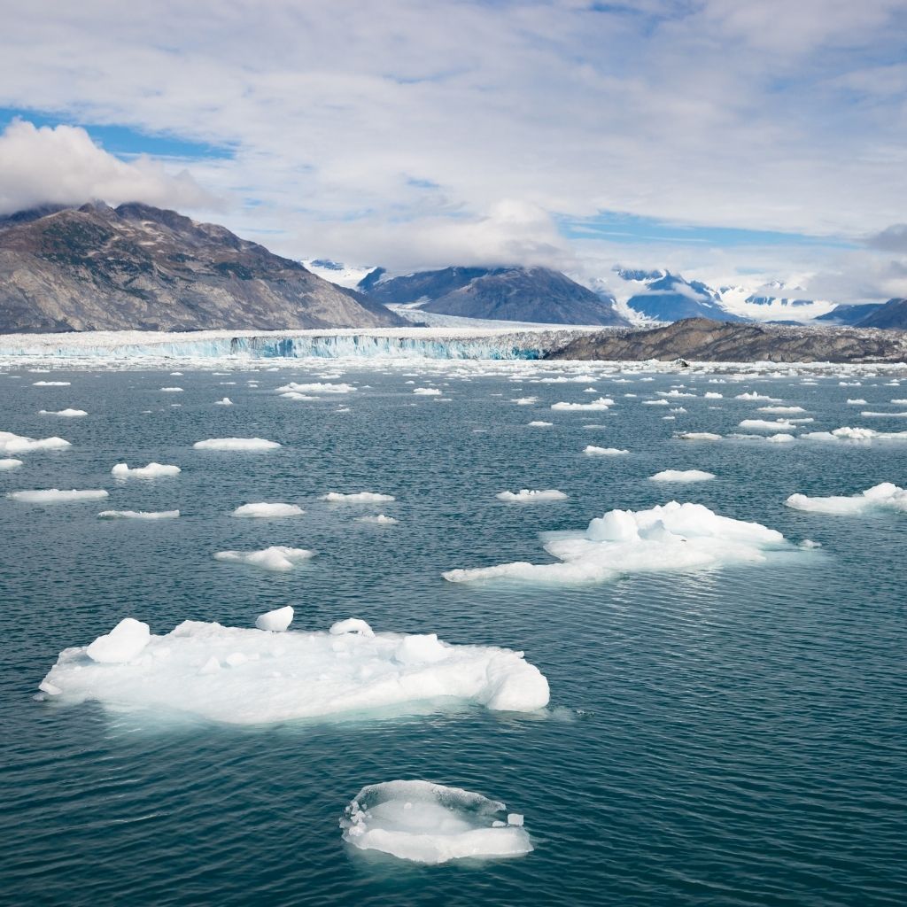 Glacier landscape in Kenai Fjord National Park of Alaska