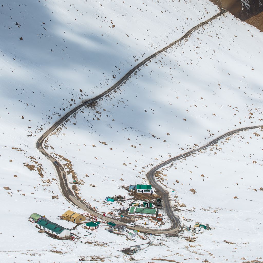 Snow covered Leh, Ladakh during April and May