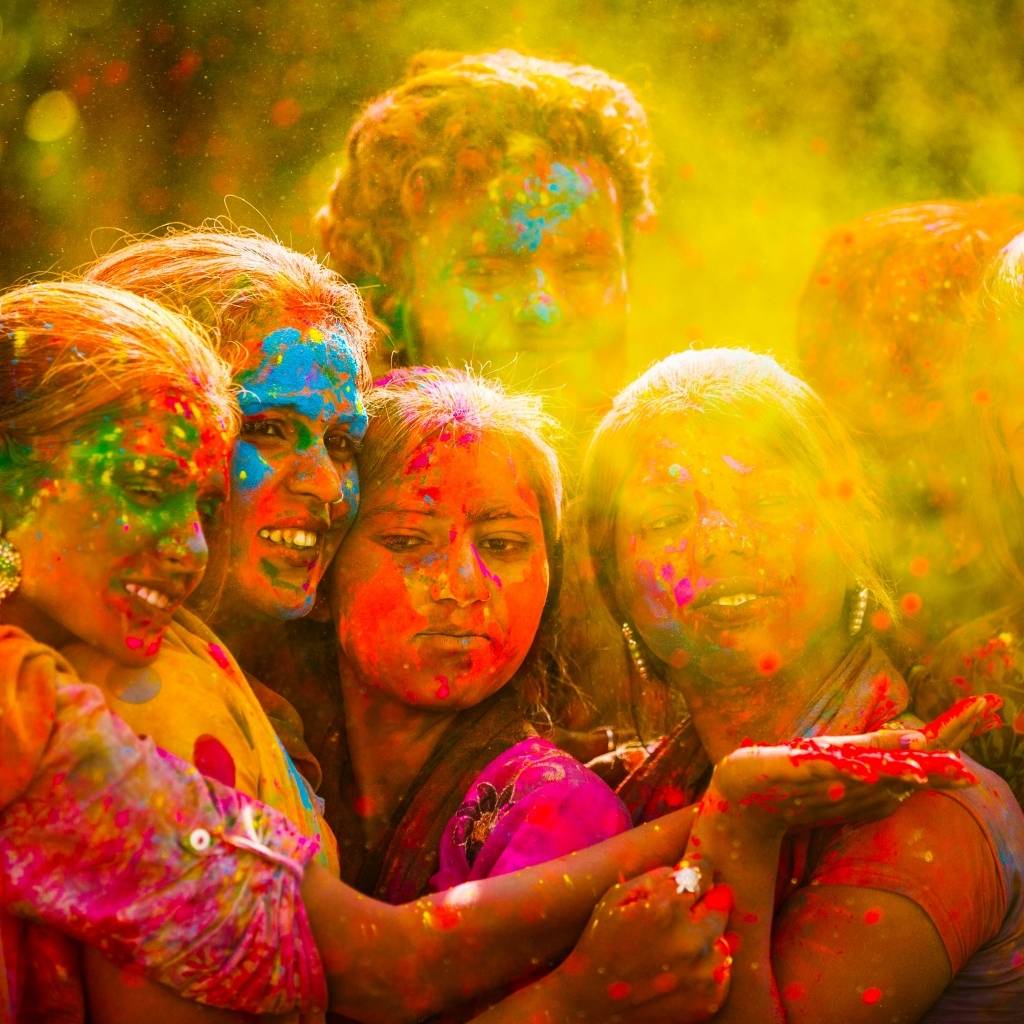 Colorful holi celebrations in Gujarat