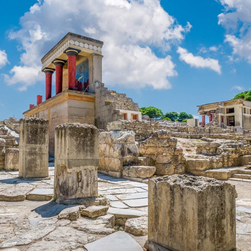 Knossos palace (the famous Minoan Palace) ruins at Crete in Greece