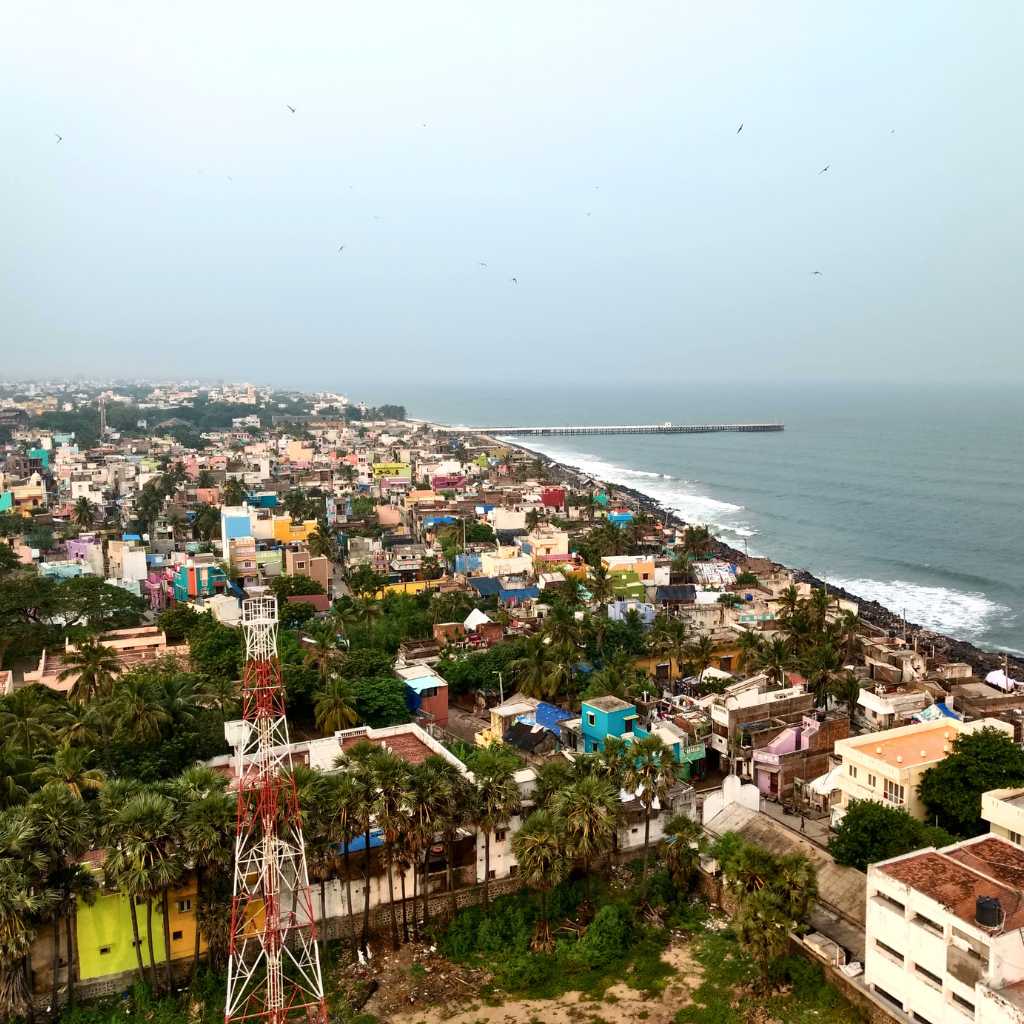 Magical aerial view of Pondicherry from the lighthouse