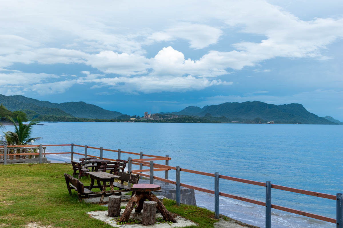 A view of Pantai Rekreasi Kastam beach from my room at De Balqis Chalet