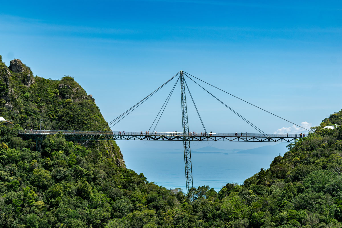 Panoramic view of the Skybridge from the backside of the viewing platform at the middle station