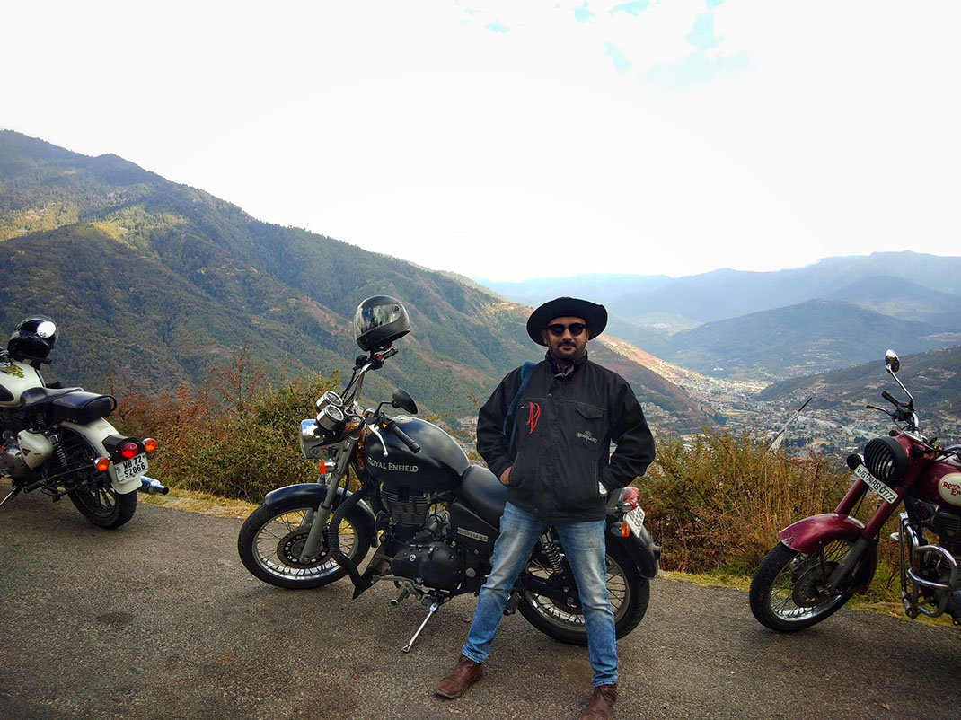 The biker in Bhutan