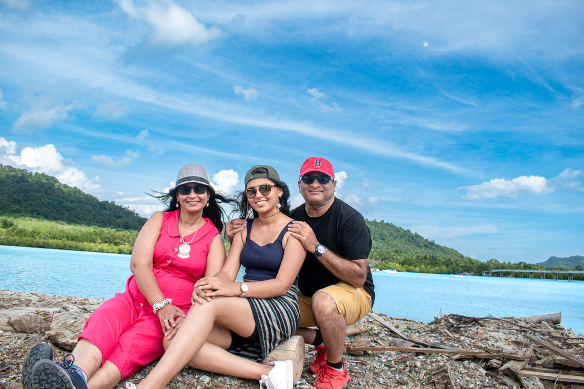 My family holidaying in Langkawi at Pulau Tuba