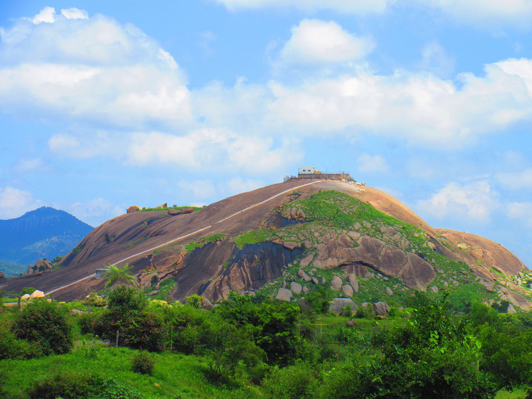 View of Mandaragiri Hills from the approach road