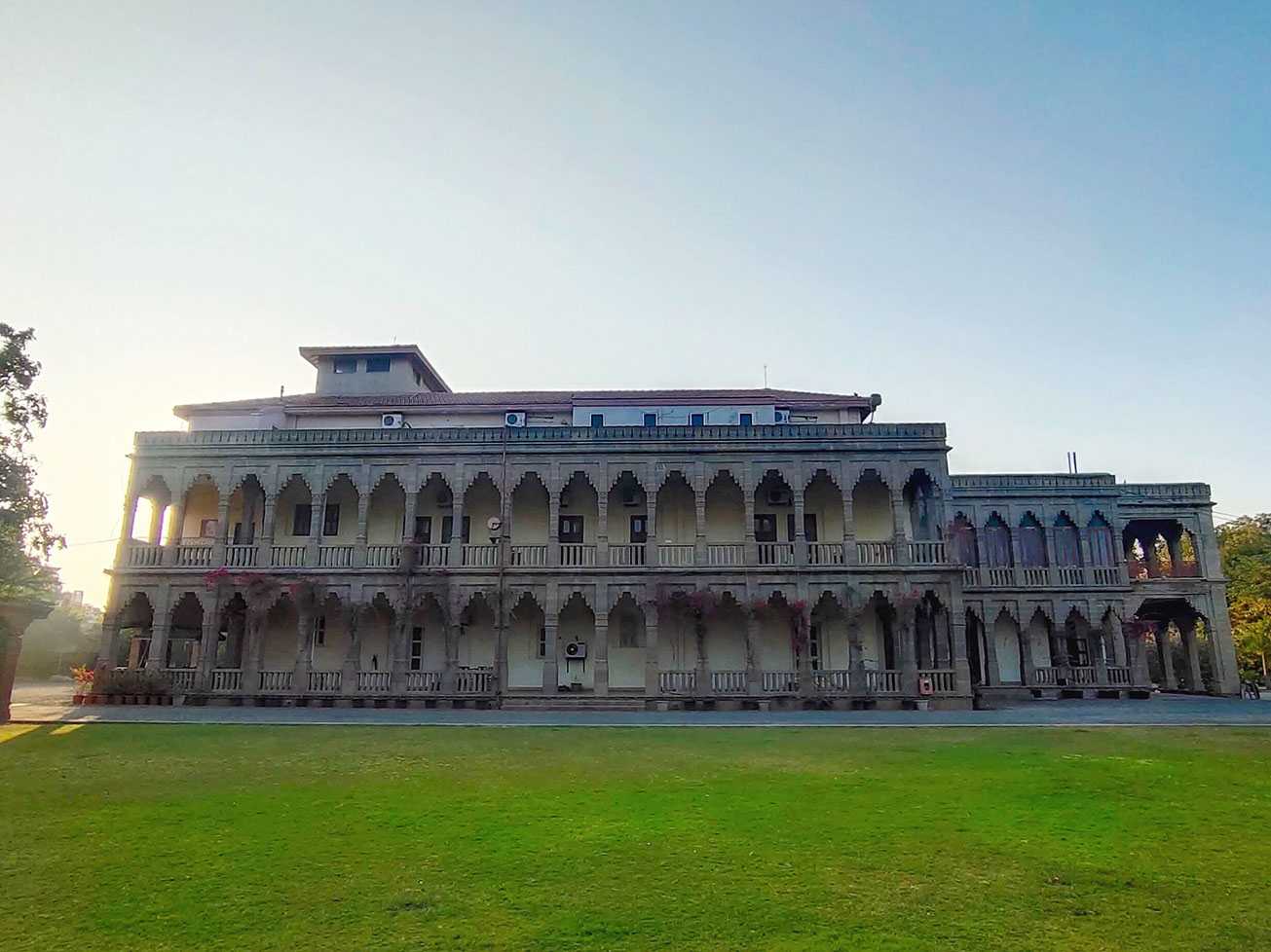The rear view of Nilambag Palace