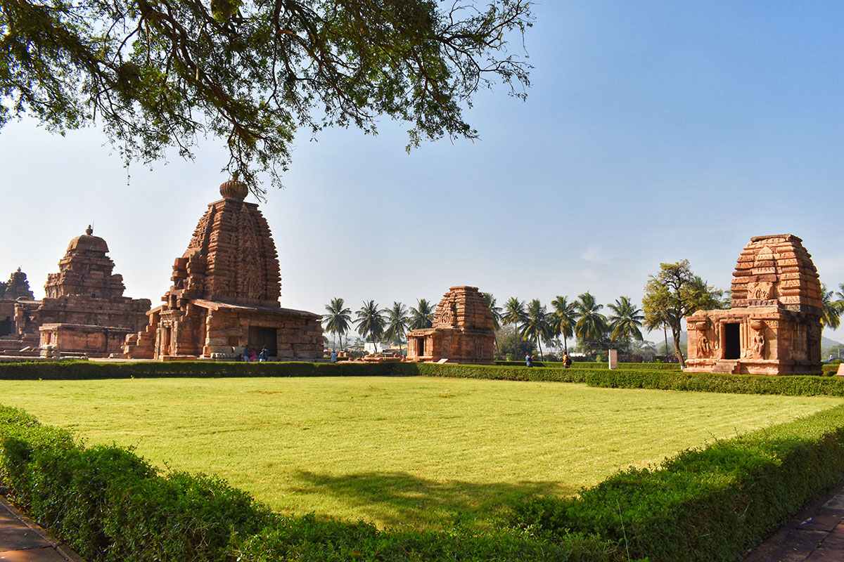 Chalukya Temples in Pattadakal with Nagara (North Indian) style architecture