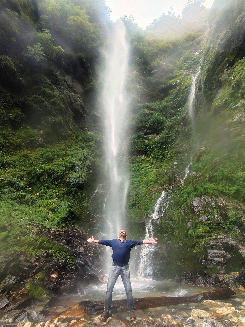 A stunning waterfall on the way to Mongar in Bhutan