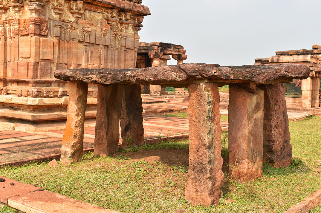 Dolmen of prehistoric period at Galaganatha temple in Aihole