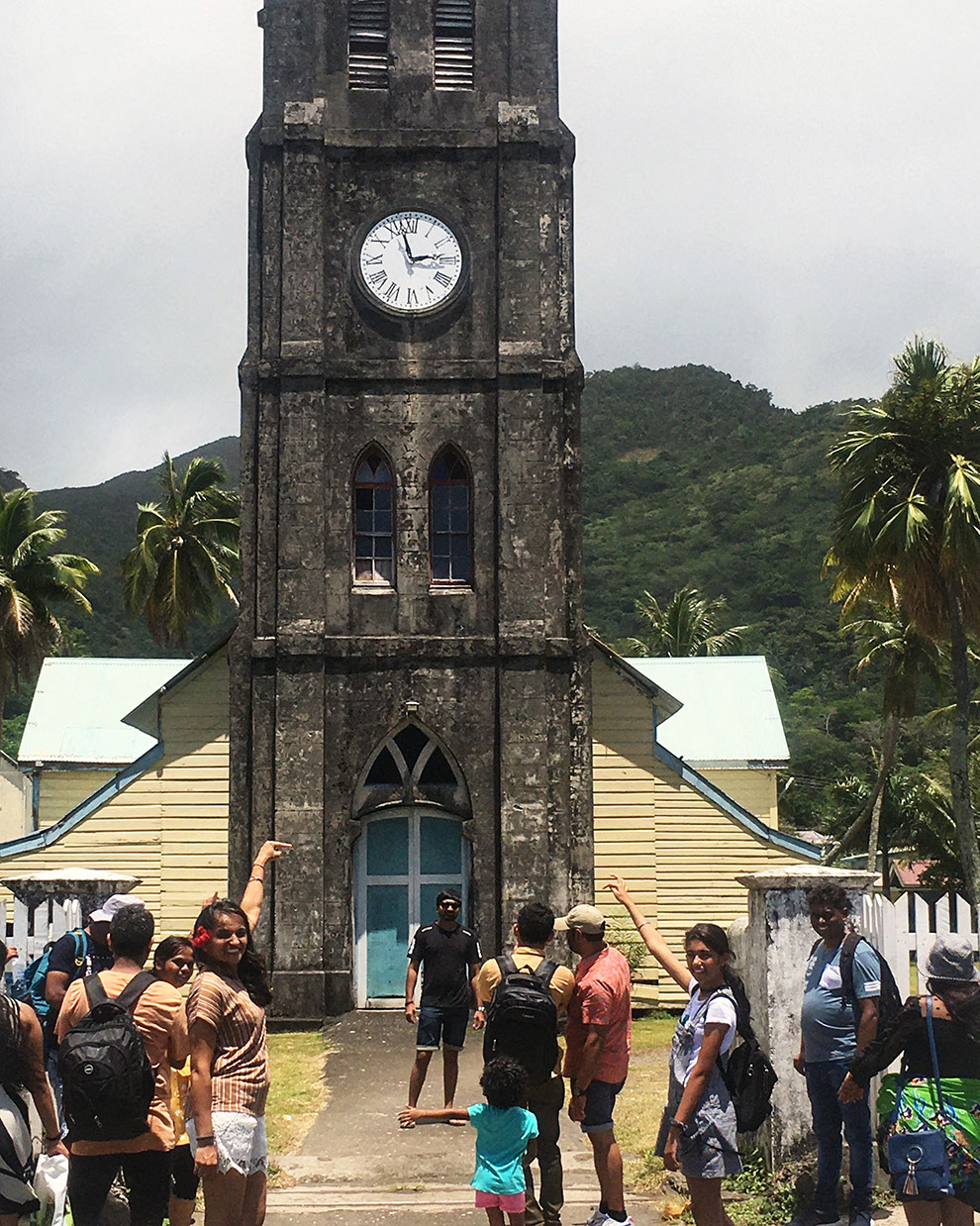 Sacred Heart Roman Catholic Church with a Clock tower in Levuka, the former colonial capital of Fiji