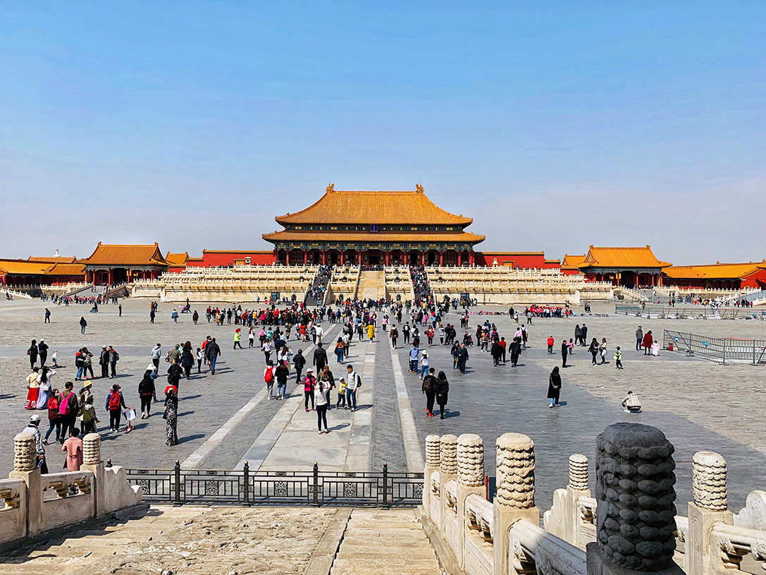 A panoramic view of The Forbidden City from the entrance in Beijing