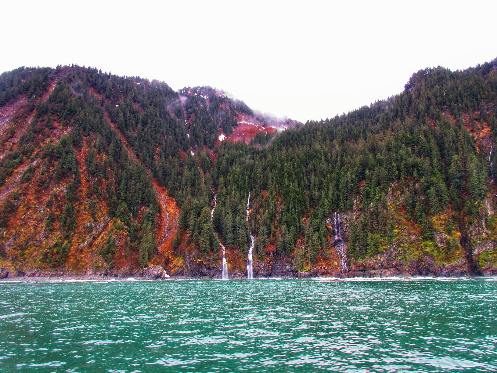 Waterfalls during the Kenai Fjords Wildlife Cruise in Alaska