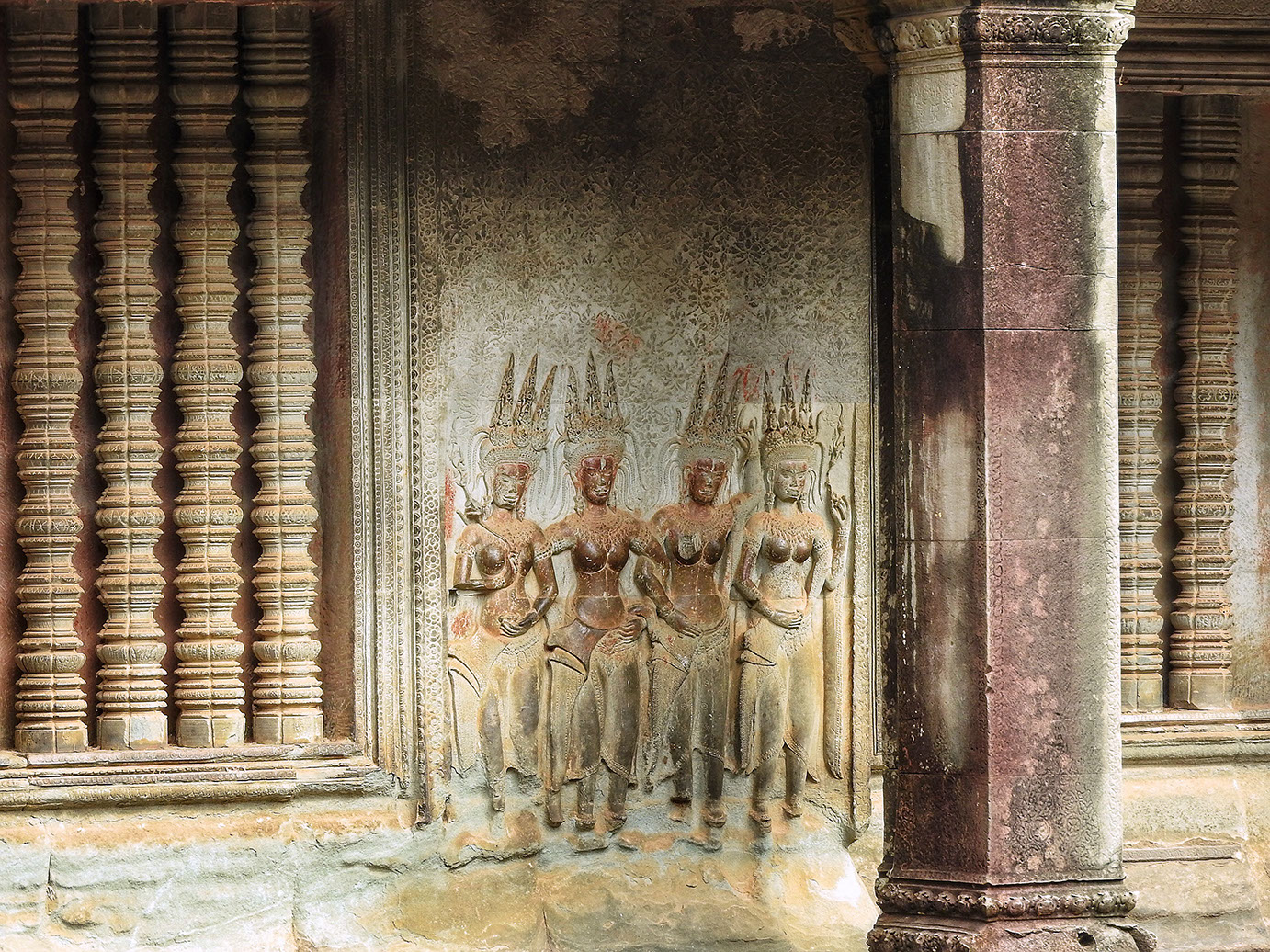 Apsaras and deities decorate Angkor Wat temple