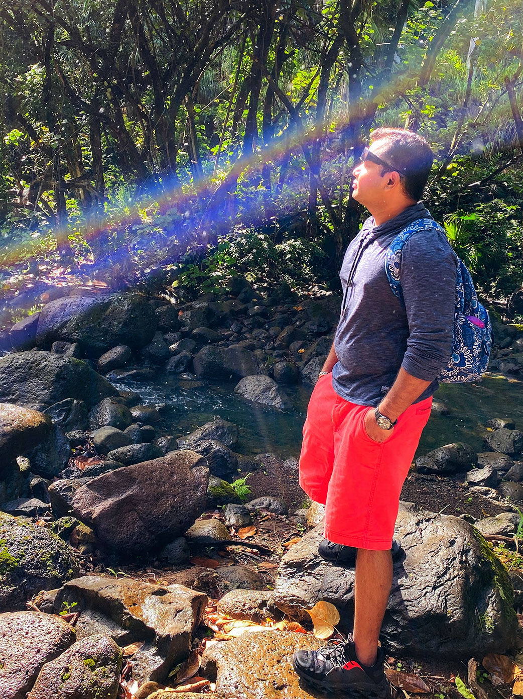 Waimea Valley hike in Hawaii is basking in the exquisite beauty of a rainbow