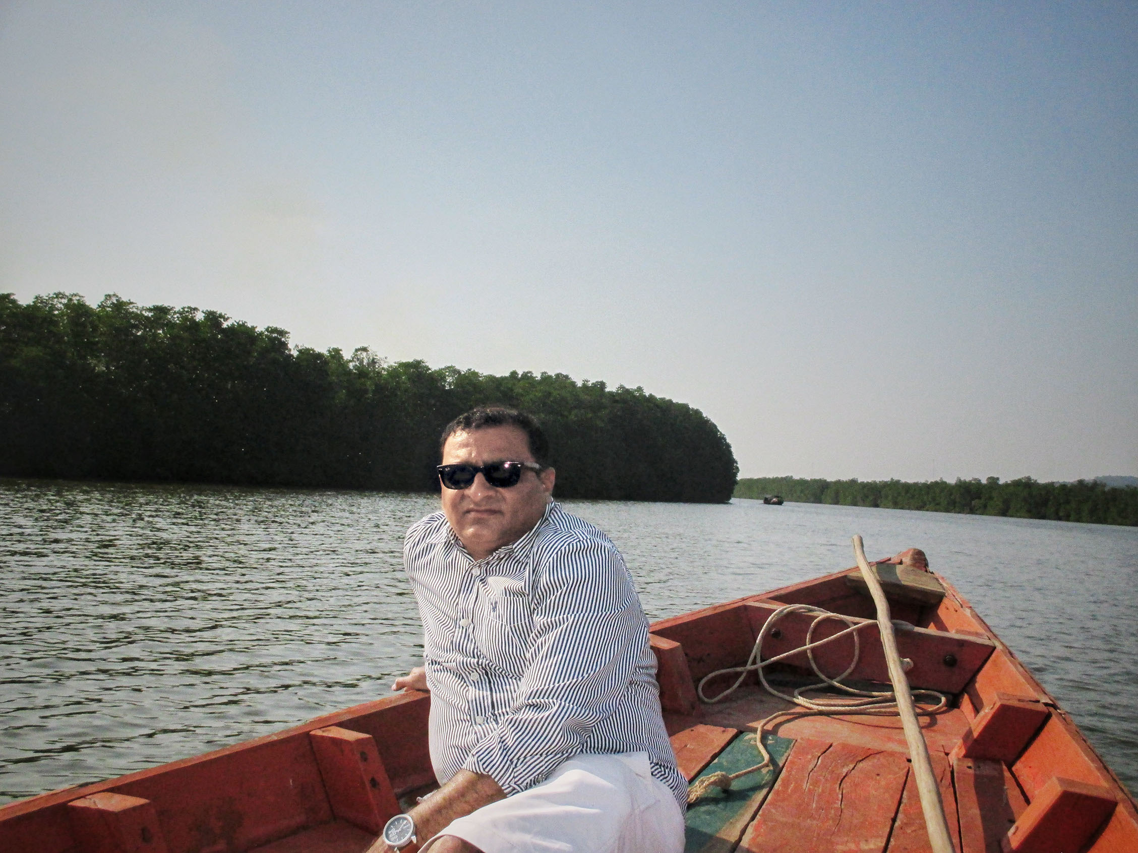Rahuldev Rajguru doing adventurous boat ride in the Ream National Park