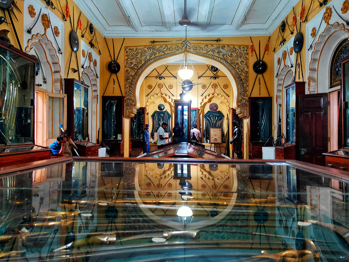 The armory room of Laxmi Vilas Palace
