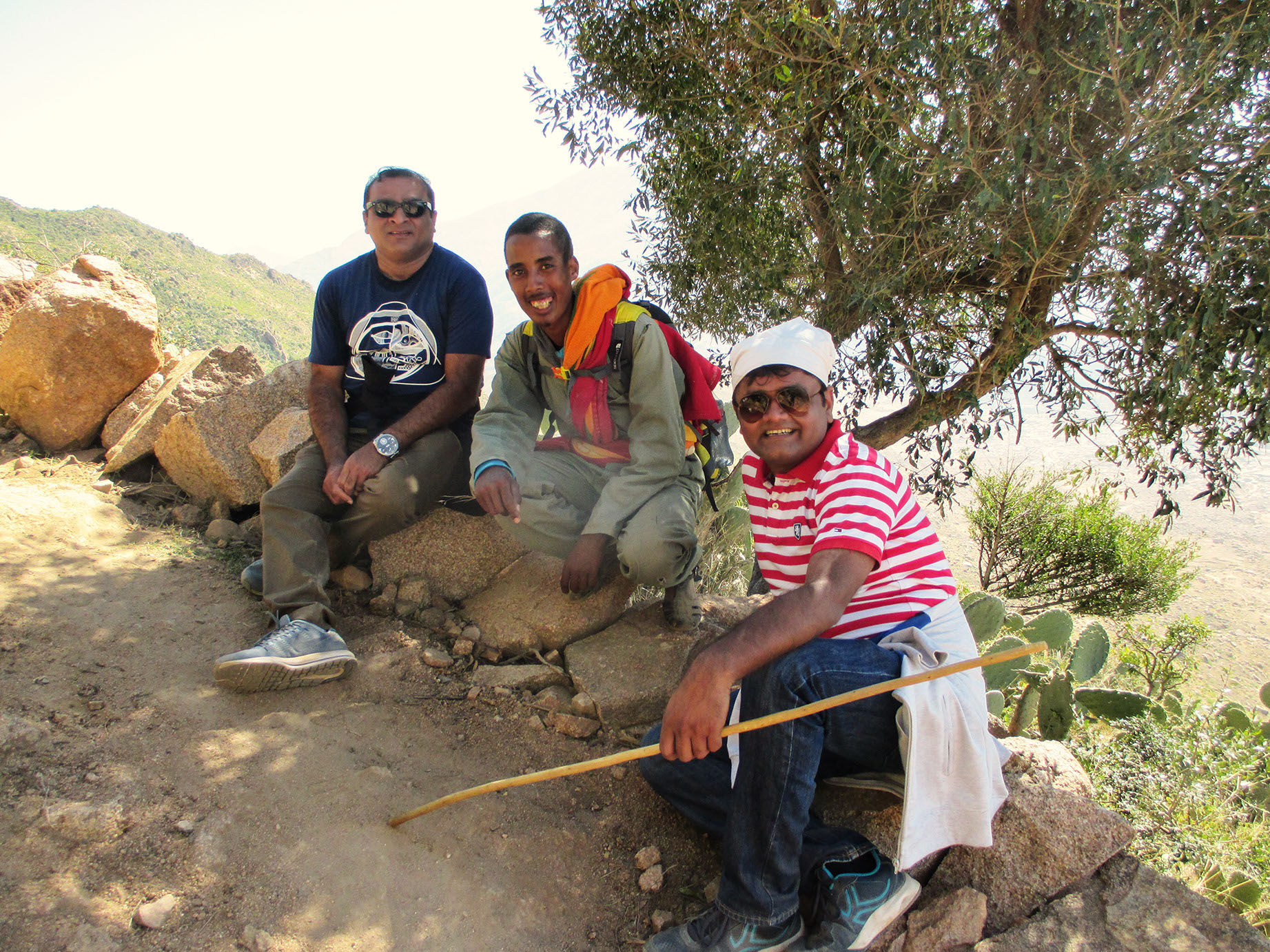 Here's Aaron with Chirag and me on the trek to Debre Bizen Monastery in Eritrea