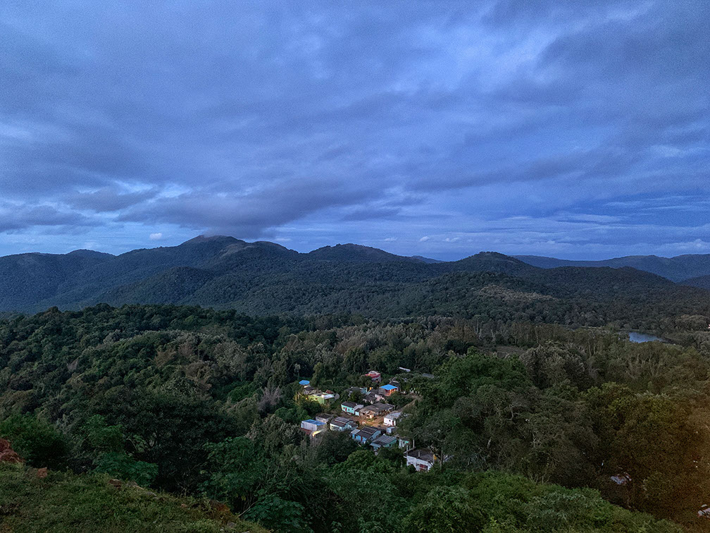 An awe-inspiring panorama of BR Hills forest and the village