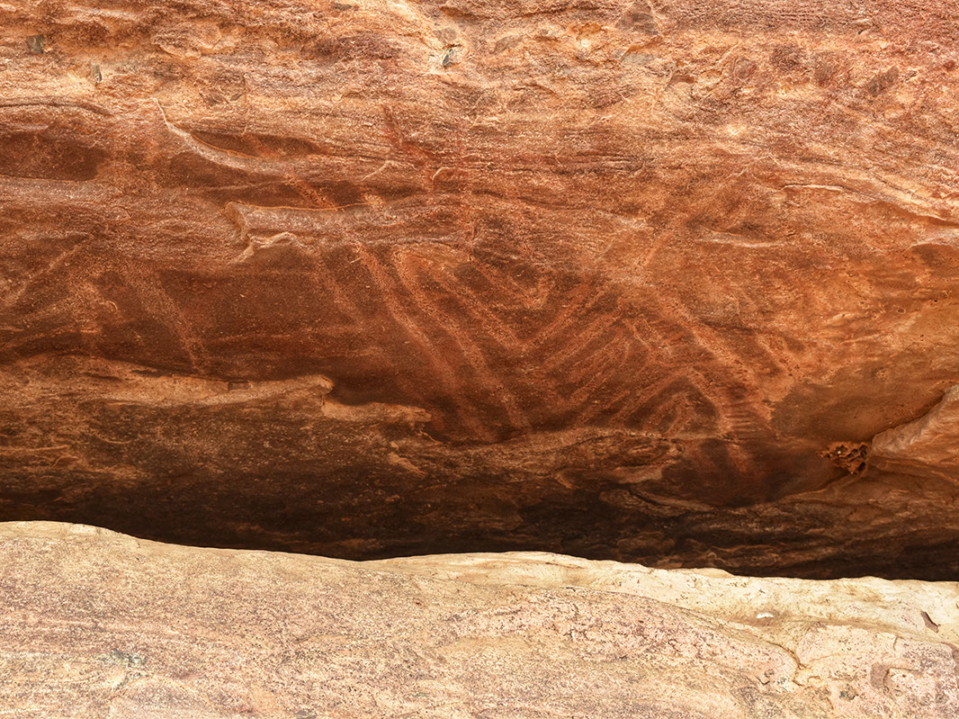 Prehistoric painted rock shelters in Aihole