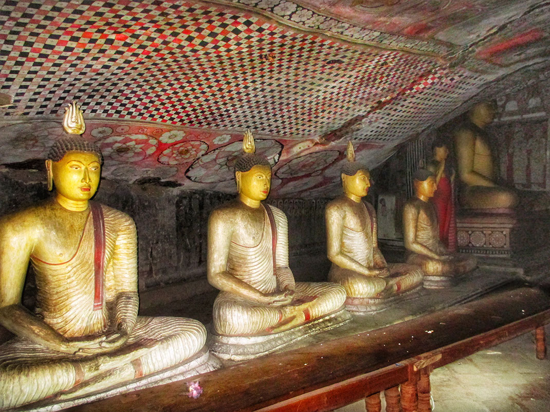 Inside Dambulla Caves in Sri Lanka