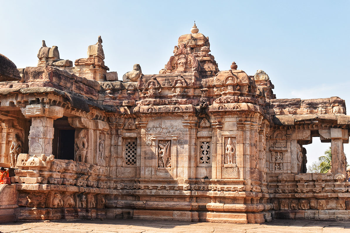 The north-east view of Virupaksha temple in Pattadakal