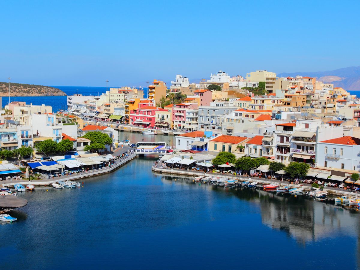 Panoramic waterfront view of Chania