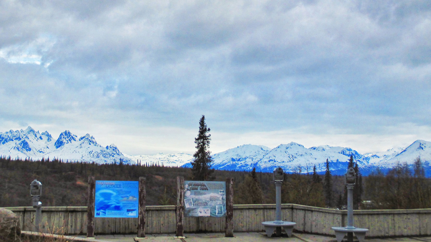 View of Mount Denali from the highway pullout in Alaska