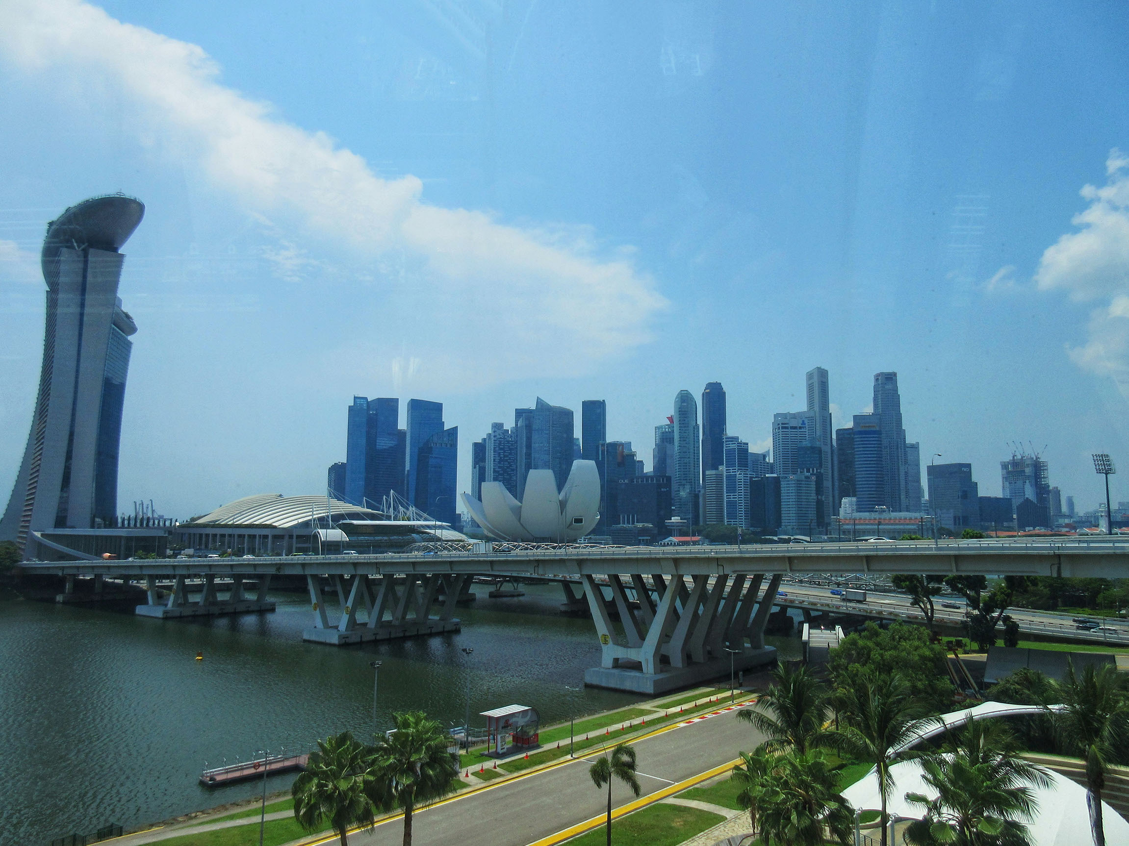 View from the Singapore Flyer of the Singapore skyline & Skyscrapers