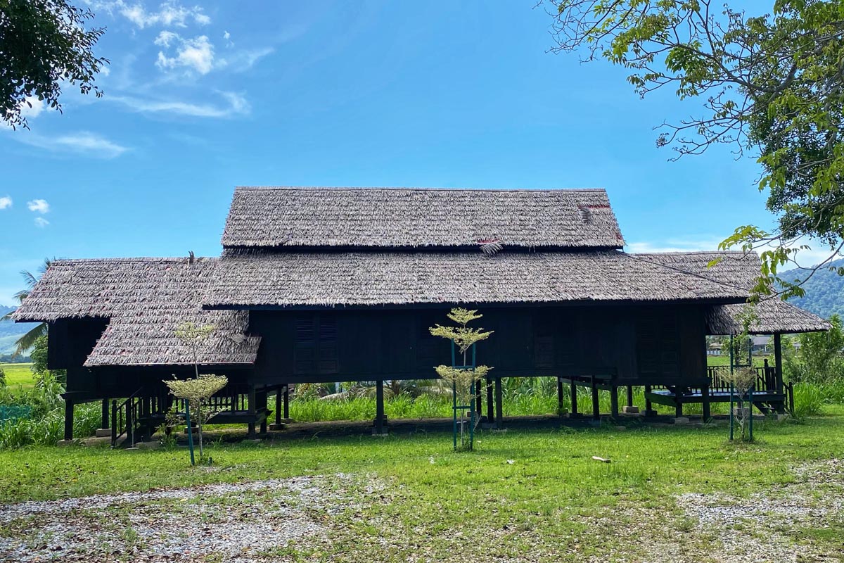 An example of traditional Malay architecture at Mahsuri Tomb