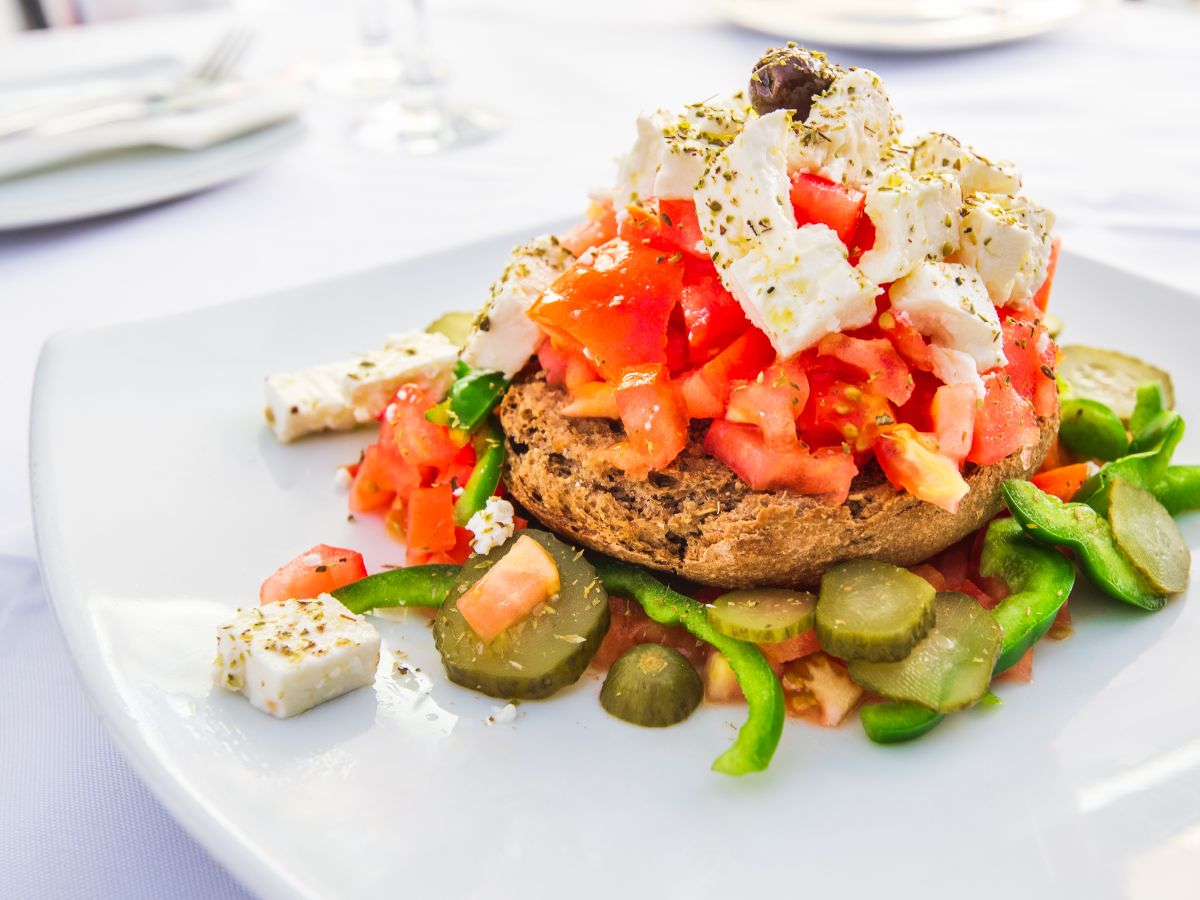 Fresh, flavourful Dakos Cretan Salad