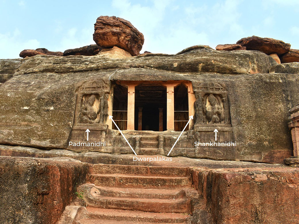 The entrance of Ravanapadi Cave Temple in Aihole