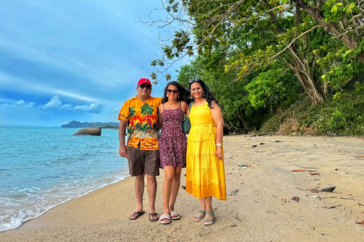 The Wild Beach of Langkawi is a great place for a family photo