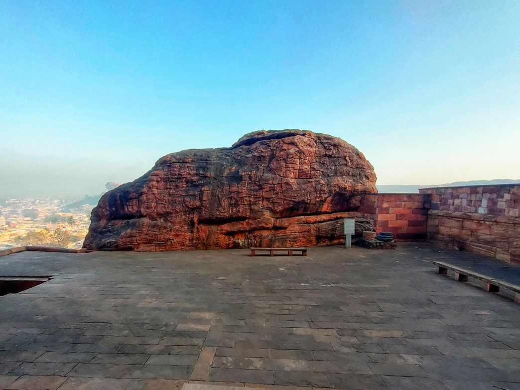 The view on opposite side of Badami's third cave temple