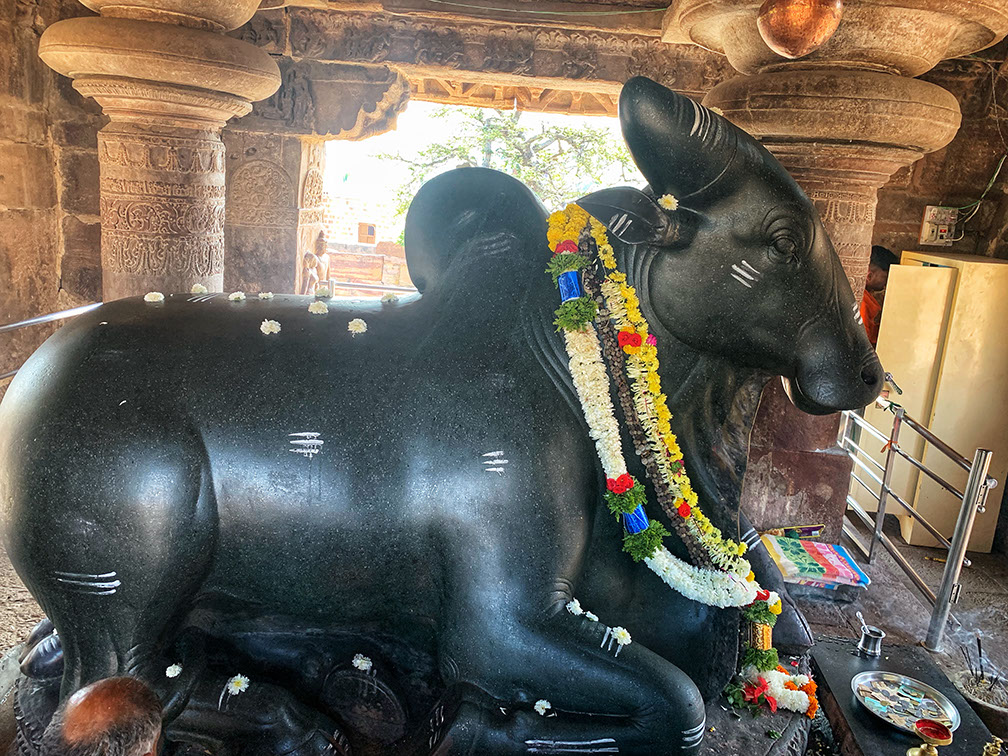 Resurrected 1,400-year-old statue of Nandi in Pattadakal