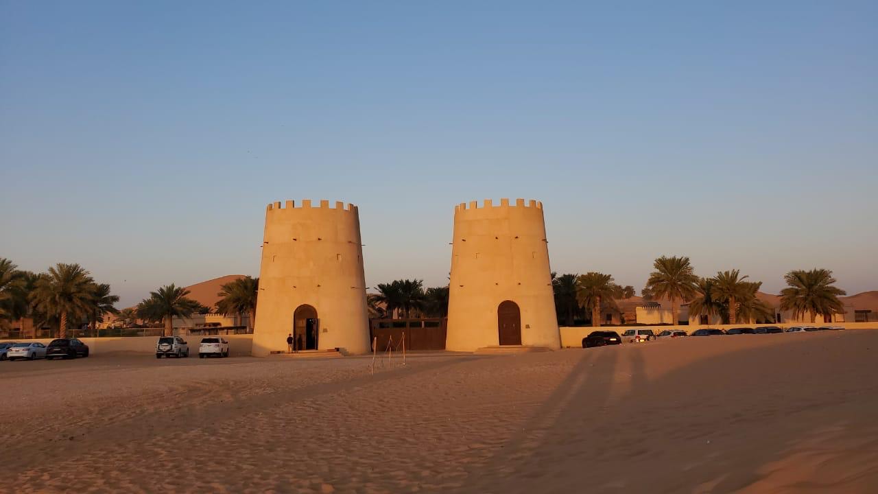 Traditional watchtowers Zakher & Al Manhal at Arabian Nights Village