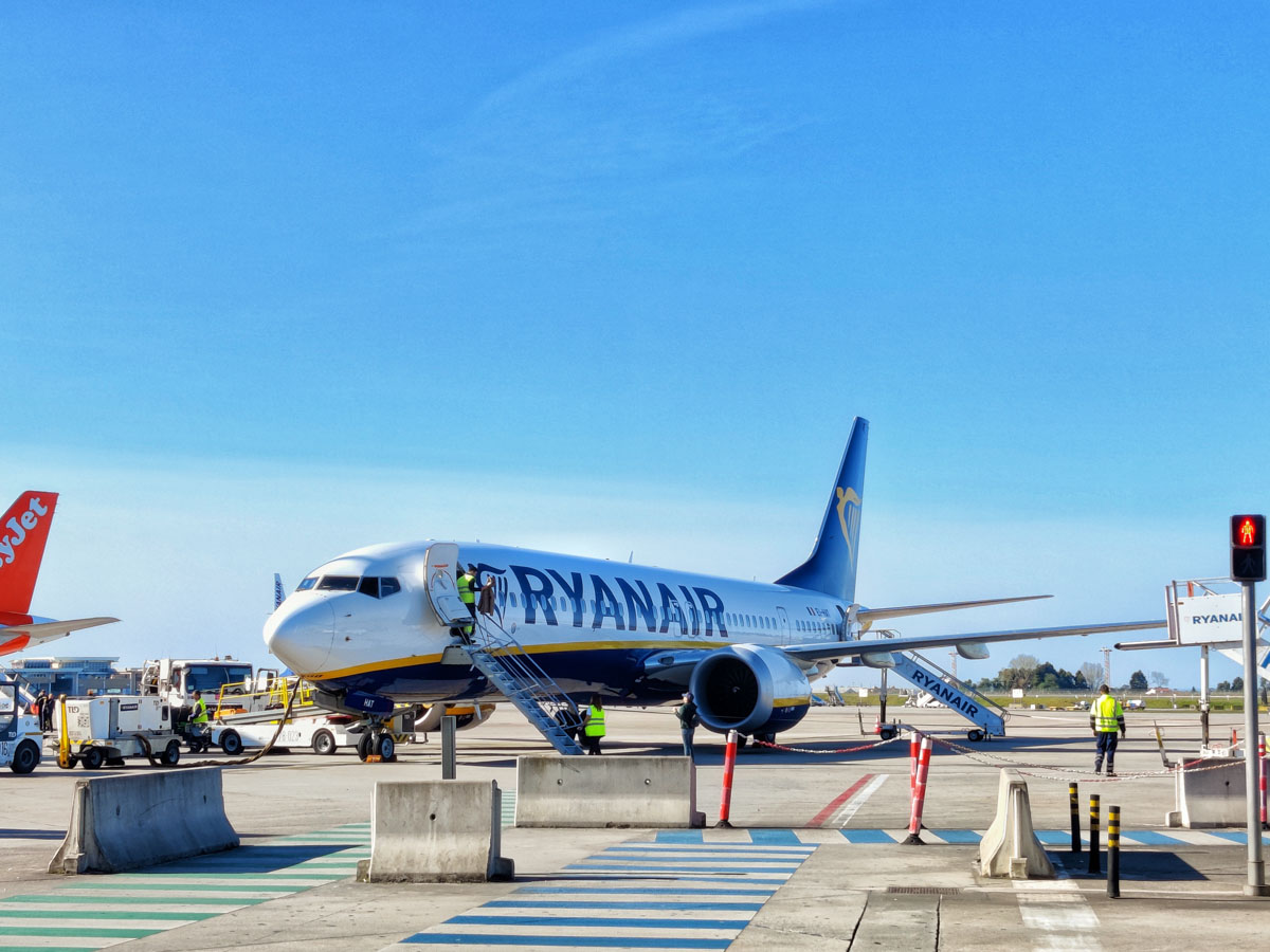 Madrid's Barajas airport, bathed in the early morning sun