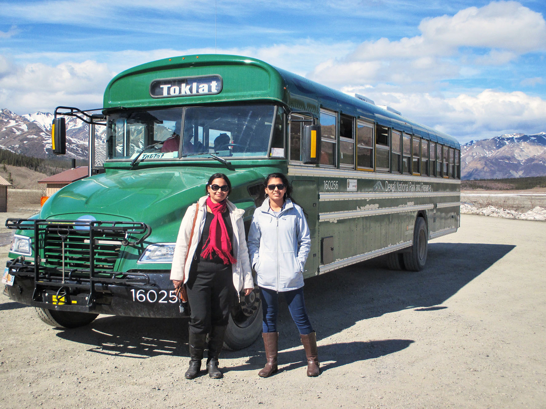 Converted school buses inside Denali National Park and Preserve