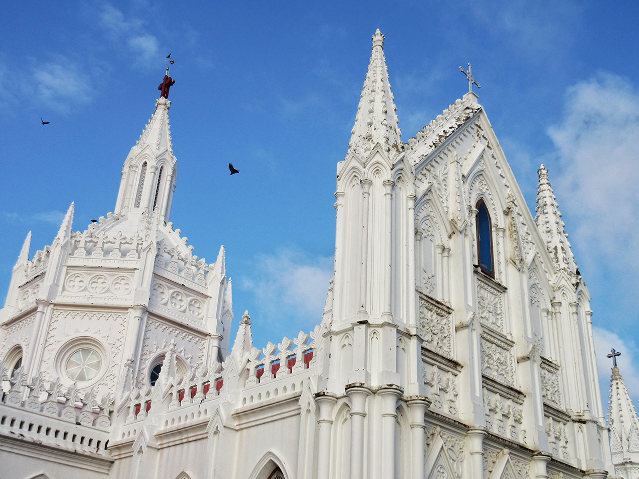 Intricate architecture of the Basilica of Our Lady of Vailankanni