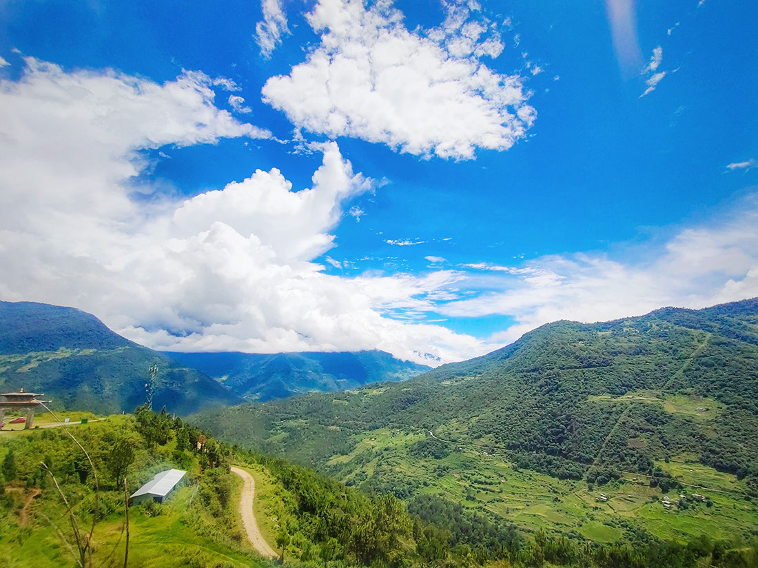 Panoramic view of Lhuntse in Eastern Bhutan