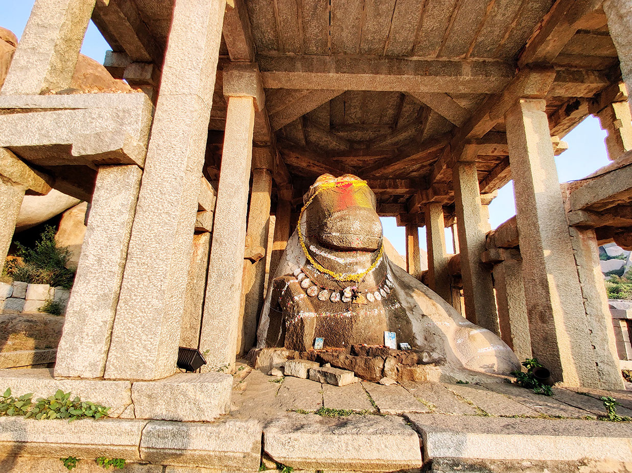 Nandi Statue right in front of Virupaksha Lord Shiva Temple