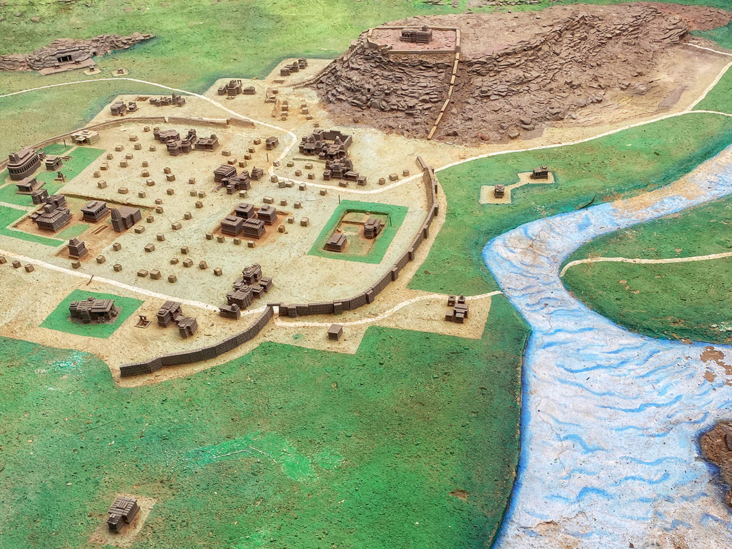 The Aihole museum exhibits a beautiful model of the map important heritage sites