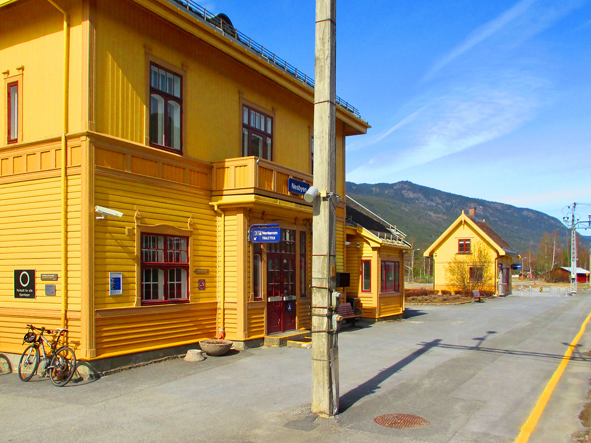 An adorable bright station of Nesbyen during Norway in a Nutshell