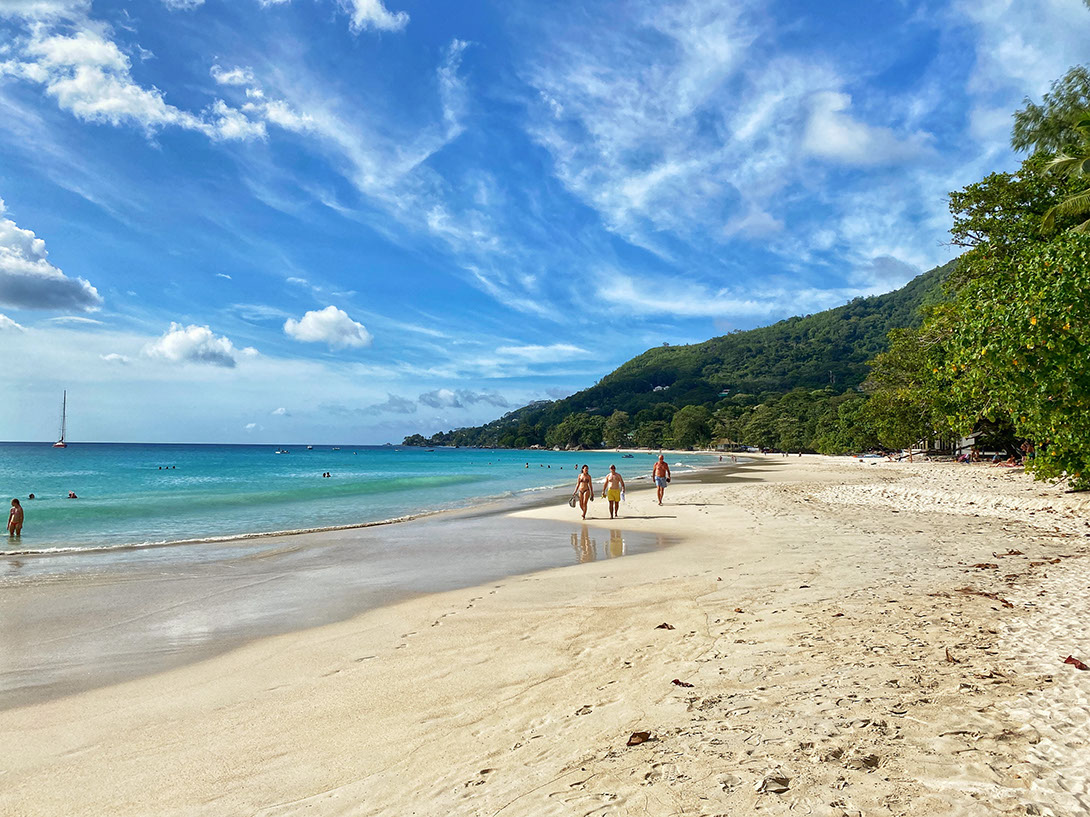 Beau Vallon Beach is very popular owing to its clear waters and coral reefs