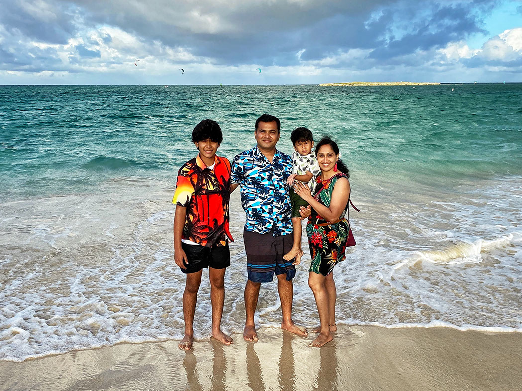 A family photo shoot at Kailua Beach