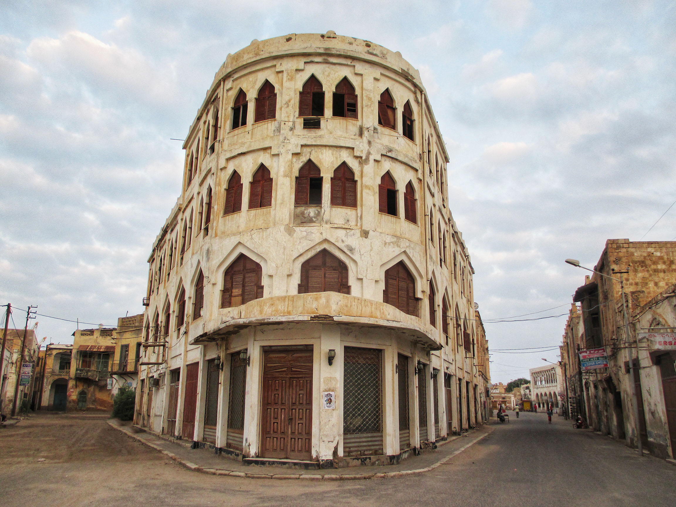 Ruins of Hotel Torino in Massawa, Eritrea.