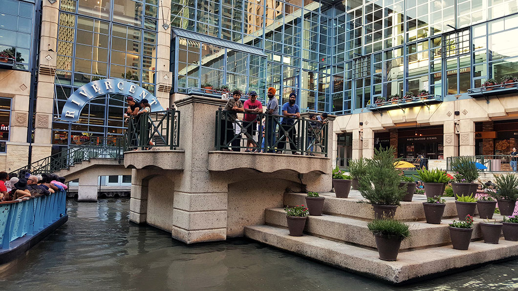 Rivercenter Mall San Antonio has the river flowing into a section of the mall