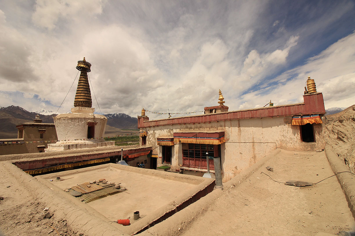 The top view of Shey Palace, one of the oldest palaces in Leh