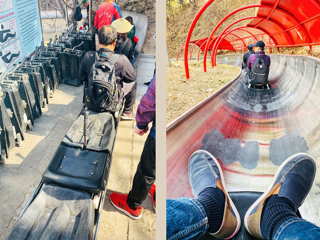 The Toboggan ride from the top to the base of the Great Wall of China